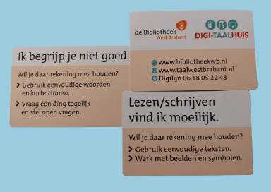 Kaartjes Ik begrijp je niet goed | Ik heb moeite met lezen en schrijven