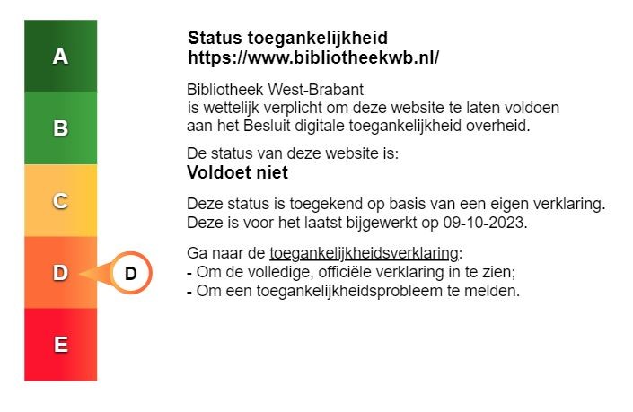 Toegankelijksverklaring de Bibliotheek West-Brabant